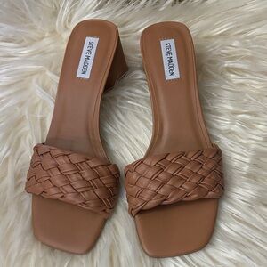 Steve Madden Brown Braided Slide Sandals